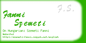 fanni szemeti business card